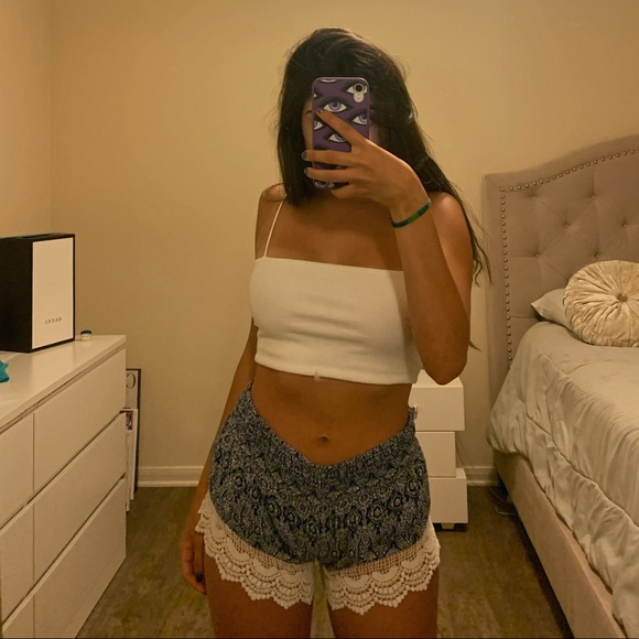 Pants - flowy blue shorts
